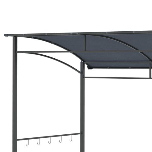2M (7ft) BBQ Grill Gazebo Tent Garden Grill Metal Frame Grey
