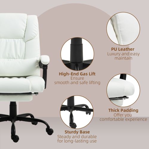Vinsetto PU Massage Office Chair Height Adjustable Computer Chair