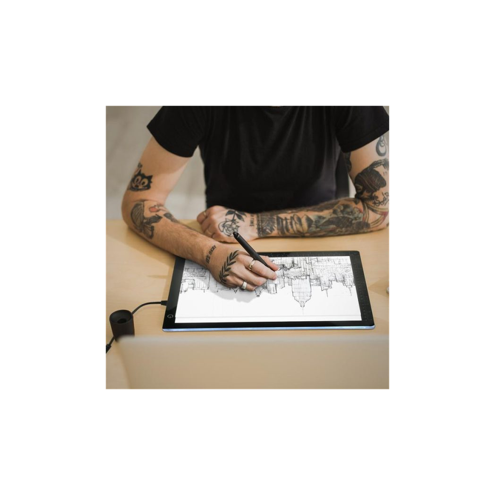 Portable LED Lightbox - A3 & A4 Sizes - Versatile for Quilting, Sewing, Tracing, Scrapbooking & more. Dimmable & Easy to Use