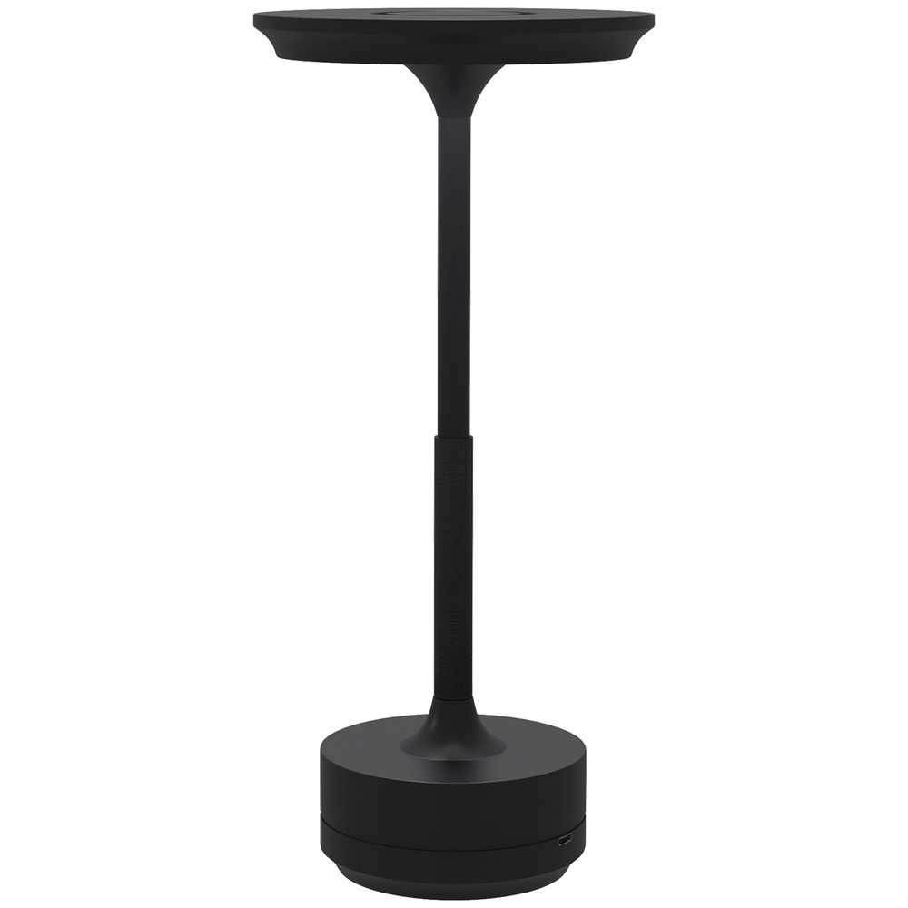 Sleek and Portable HOMCOM LED Table Lamp - Battery Operated - Black