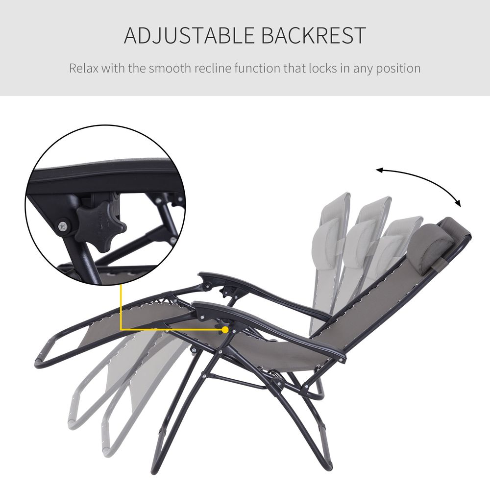 Ultimate Comfort Metal Lounger w/ Head Pillow for Patio Deck - Outsunny