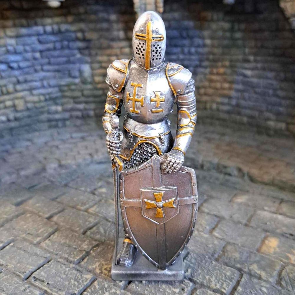 Knight With Sword (hand-cast statue sculpture) 10.5cm Height