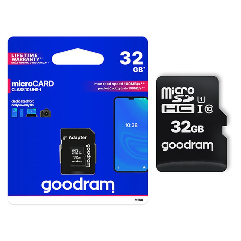 GOODRAM Micro SD Class 10 Memory Card with SD Adapter