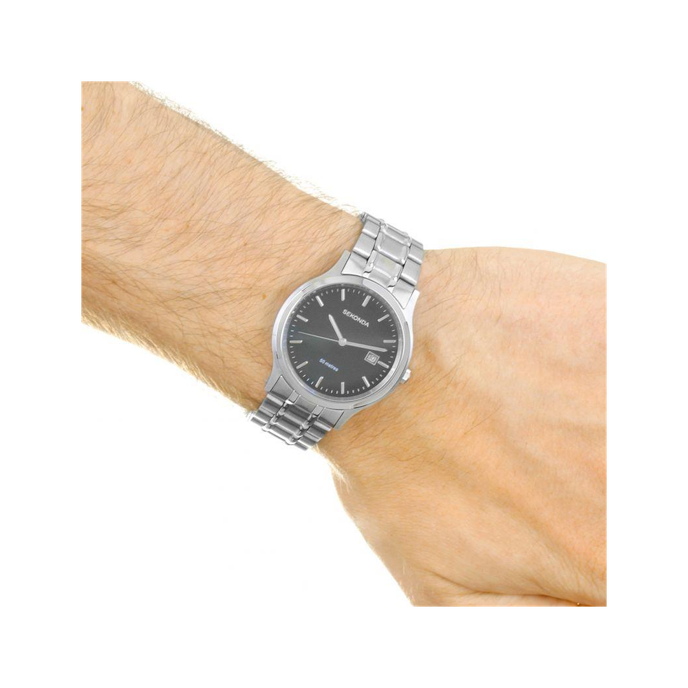 Sekonda Mens Dated Basic Classic Style Stainless Steel Bracelet Watch 3730