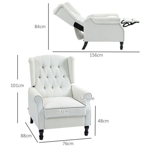 HOMCOM Manual Reclining Armchair Recliner with Footrest