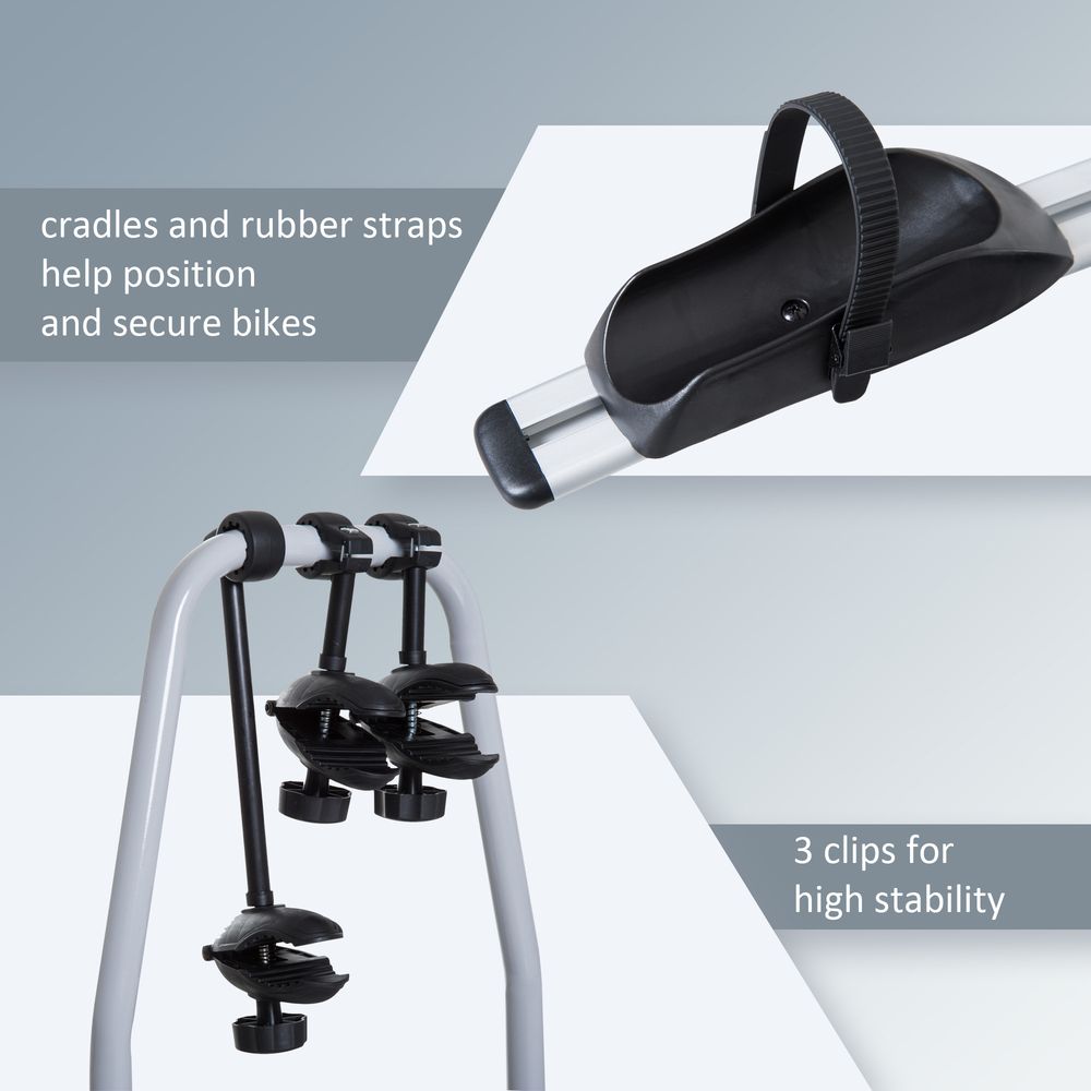 HOMCOM Bicycle Carrier Rear-mounted 3 Bike Carrier Car Rack Rear Tow Bar