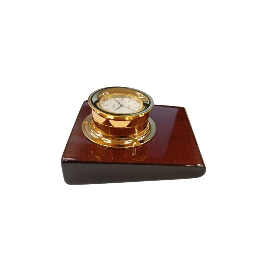 Miniature Clock Gold Plated Nautical Compass Paper Weight IMP79 - CLEARANCE NEEDS RE-BATTERY