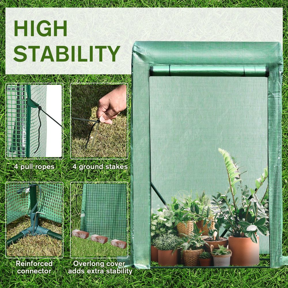 Portable PVC Grid Greenhouse - Protect Your Plants, Flowers & Produce from Wind & Rain - Compact & Durable Steel Frame - Easy Access Door