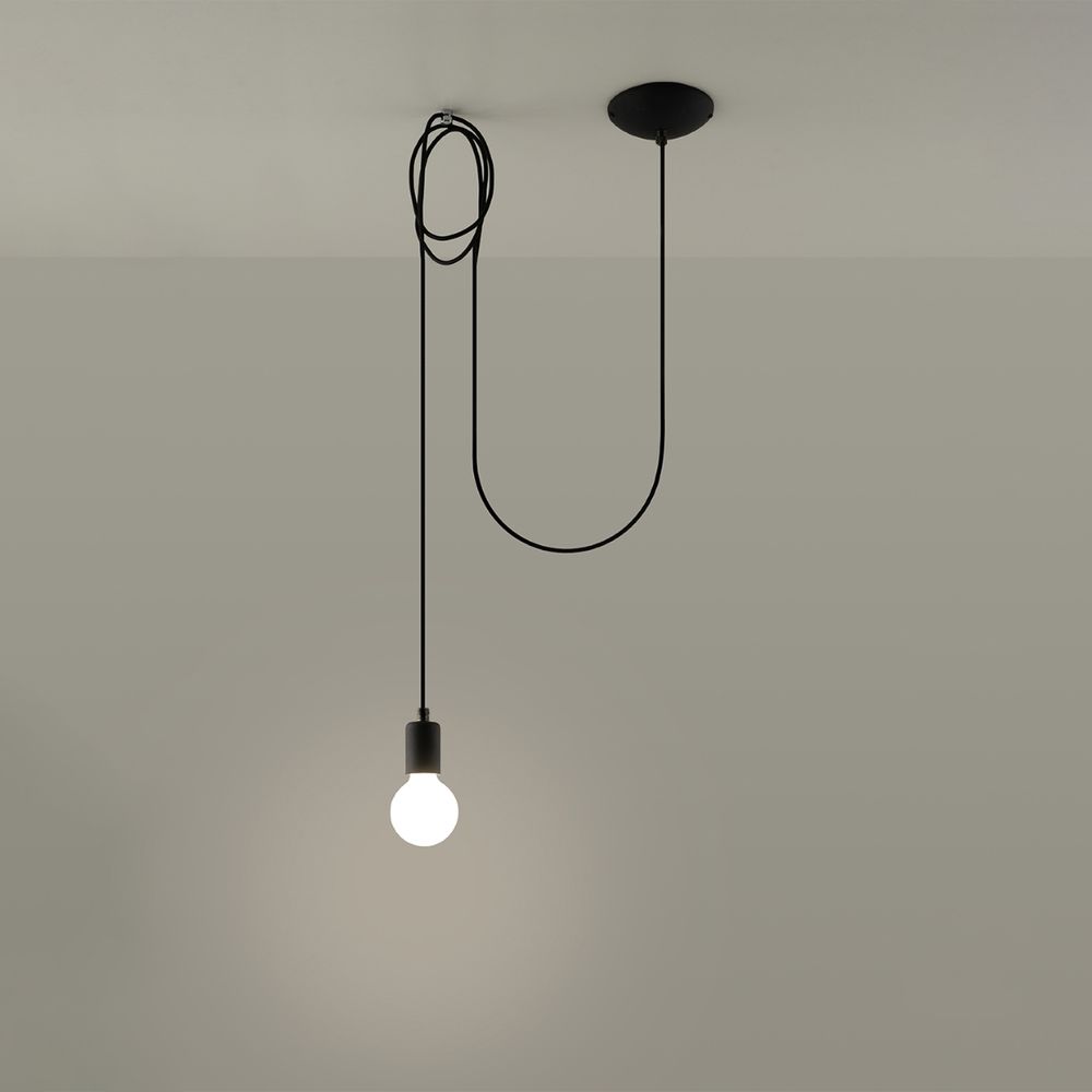 Pendant lamp fabric, steel Edison loft Design E27
