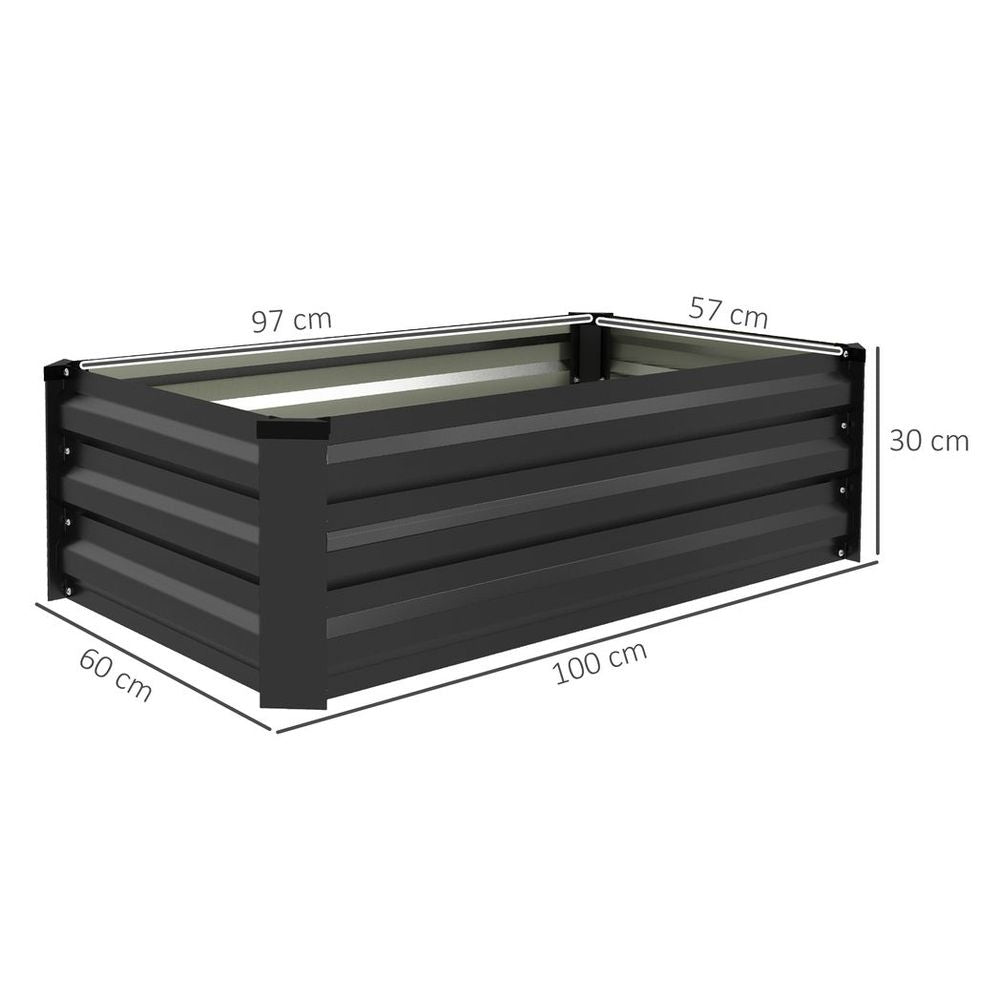 Outsunny Set of 2 Galvanized Raised Garden Beds - Perfect for Flowers, Herbs, and Veggies