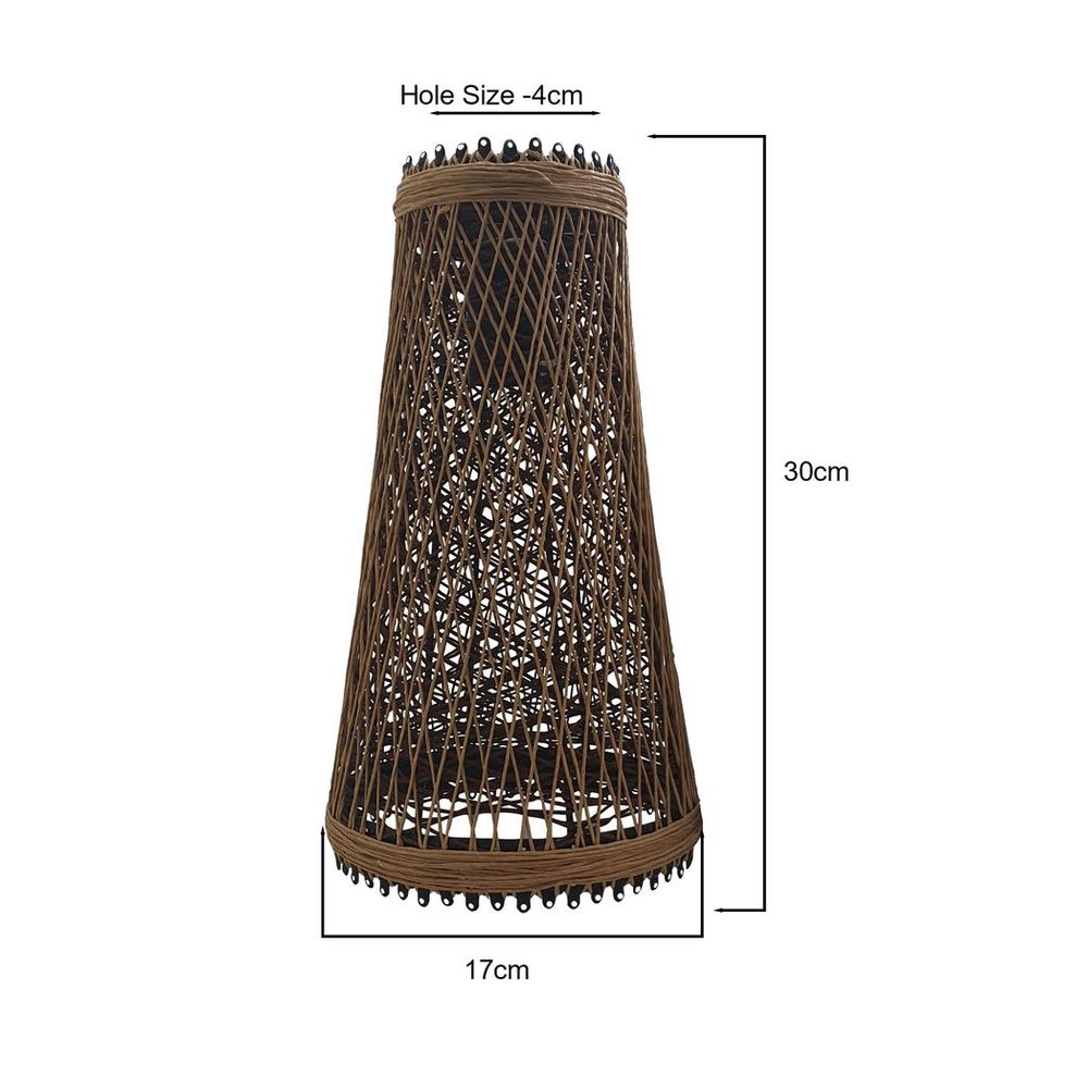 Retro Vintage Barrel Cage Lampshade - Easy Fit, Natural Rattan Material, Classic Design - Add Unique Style to Any Room