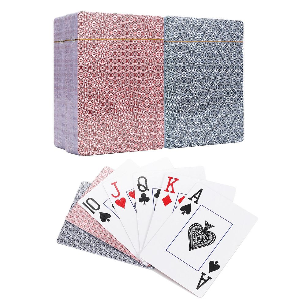 Vinsani Traditional Check Poker Casino Plastic Coated Playing Cards Decks (2 / 4  / 6 / 12)