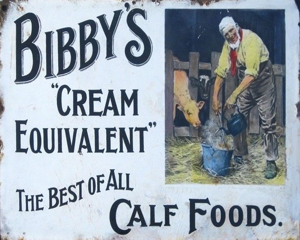 Retro Metal Sign - Vintage Bibby's Calf Foods Advertisement