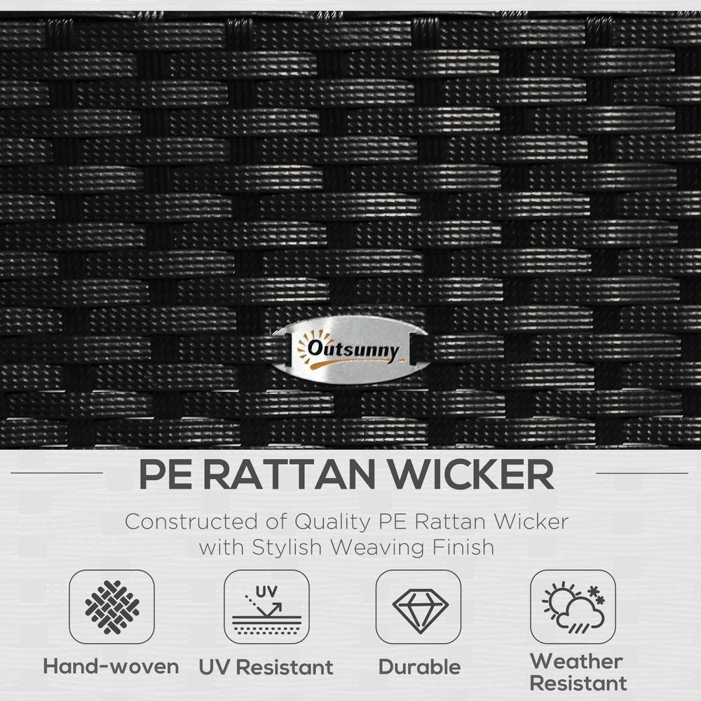Premium 4-Seater Rattan Patio Set: Stylish Black Cream Outdoor Furniture for Garden Bistro