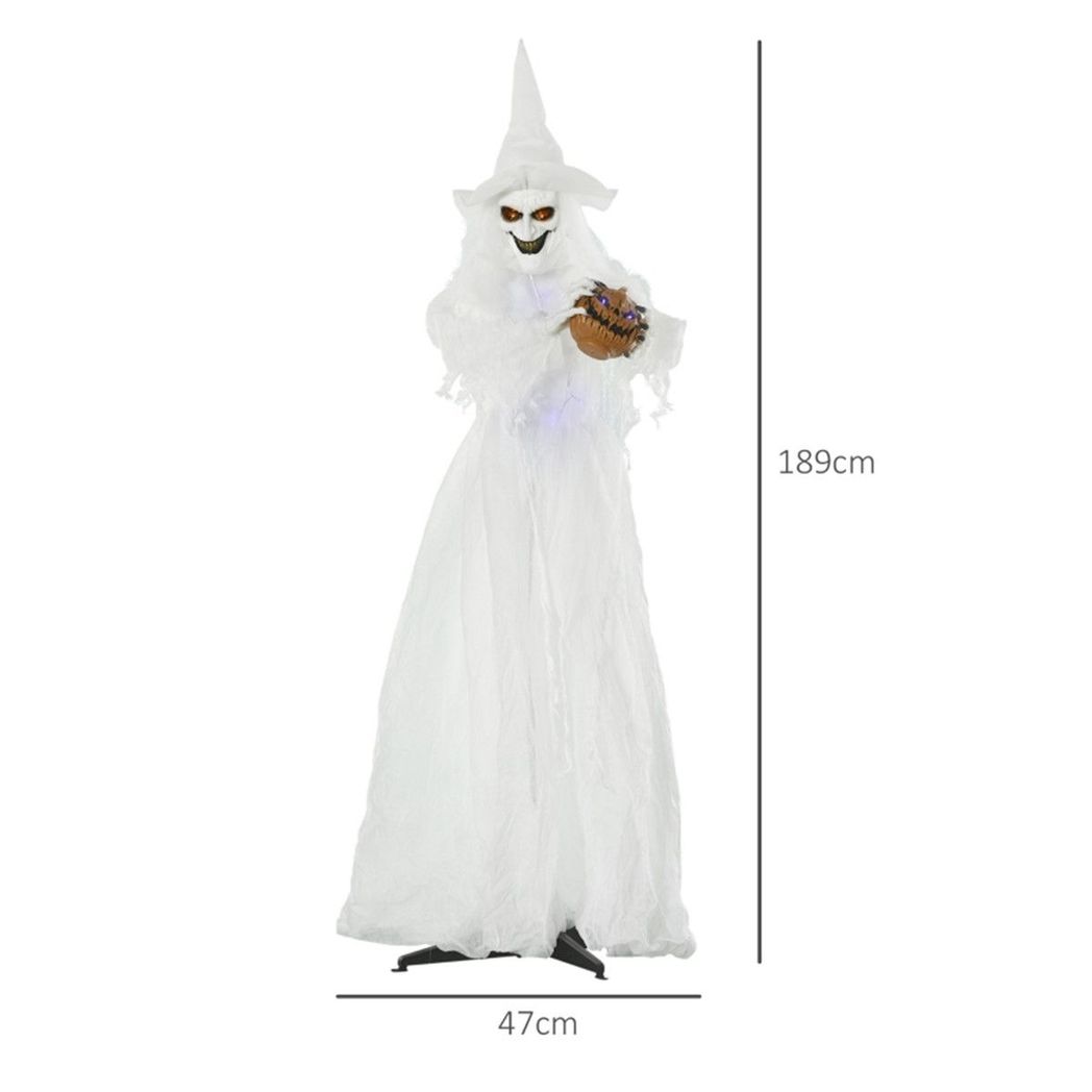 Halloween Decoration Witch White Red and blue lights scare trick-or-treaters 47W x 64D x 189Hcm
