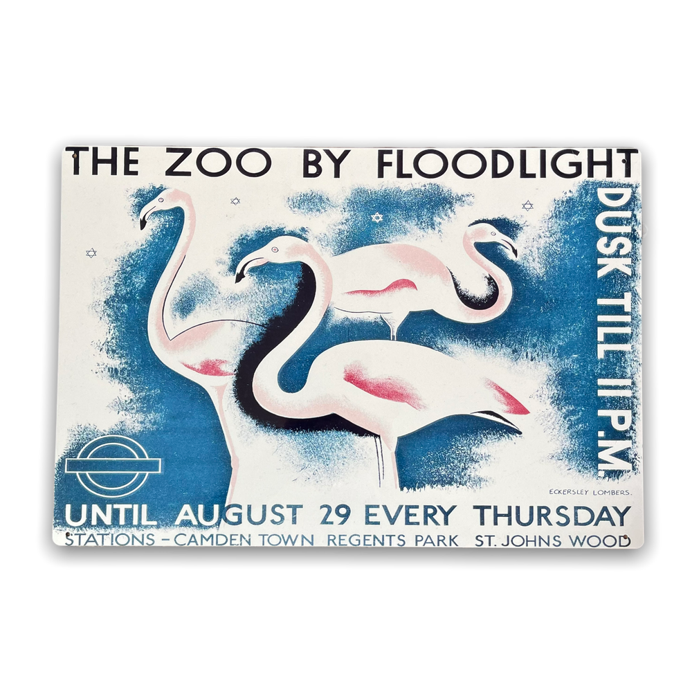 Vintage London Underground Metal Sign - Visit The Zoo