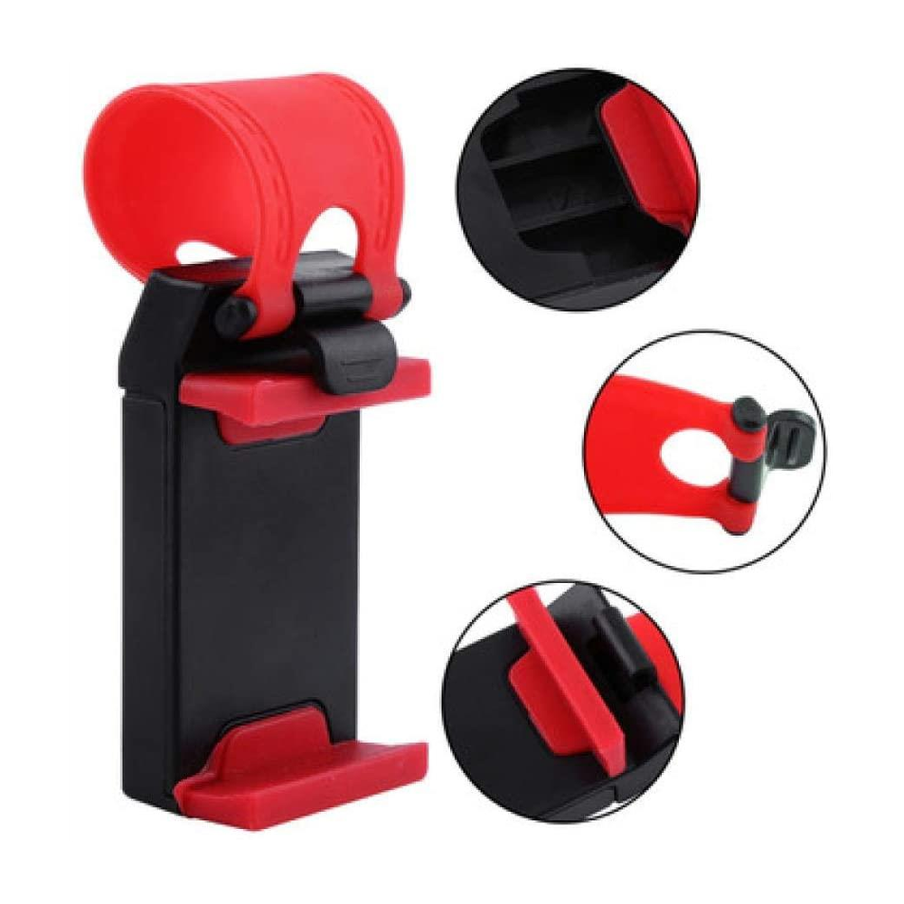 Durable Car Steering Wheel Mobile Phone Holder - Secure & Hands-Free