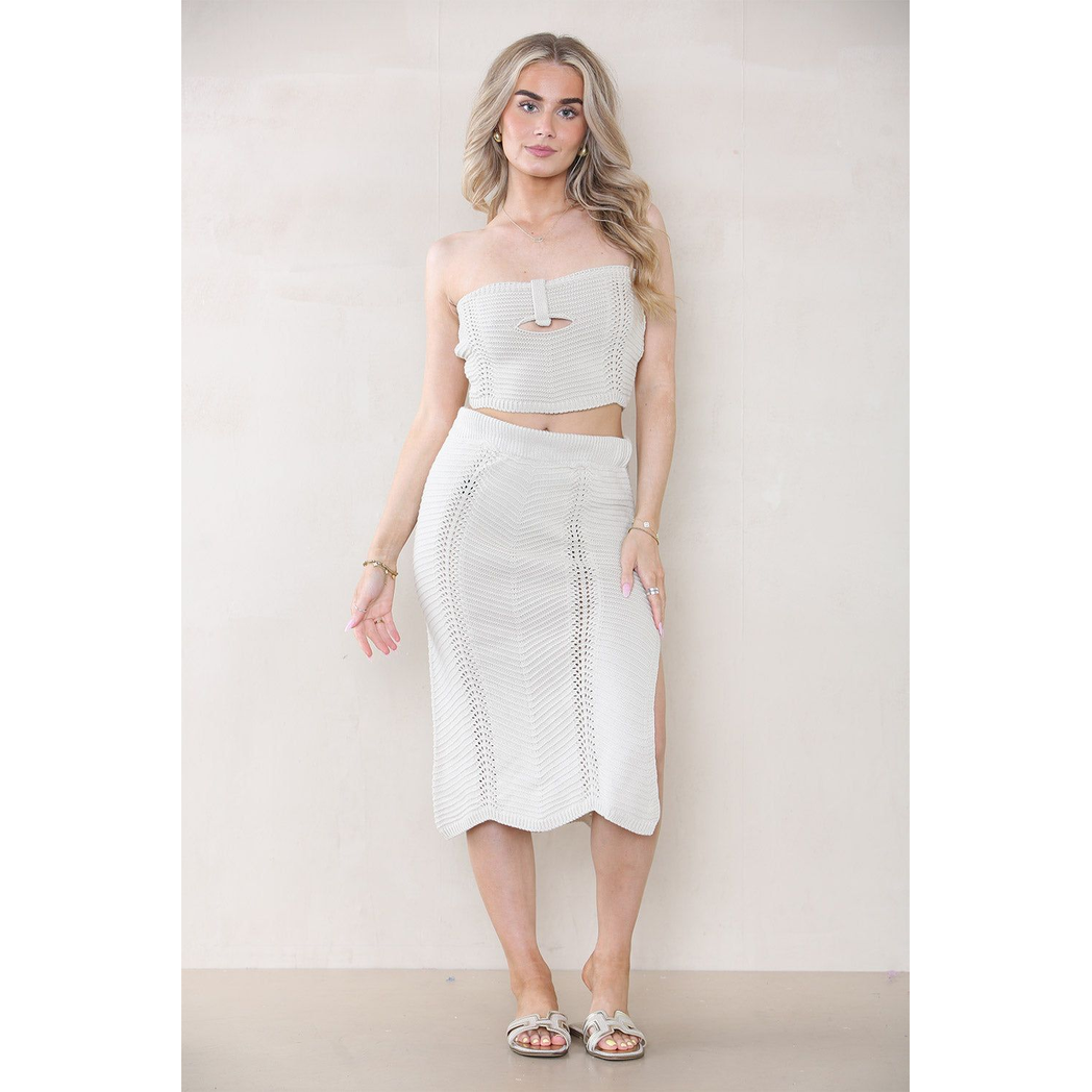 Sexy Cover-Ups Sleeveless Top Slit and Long Skirt Set