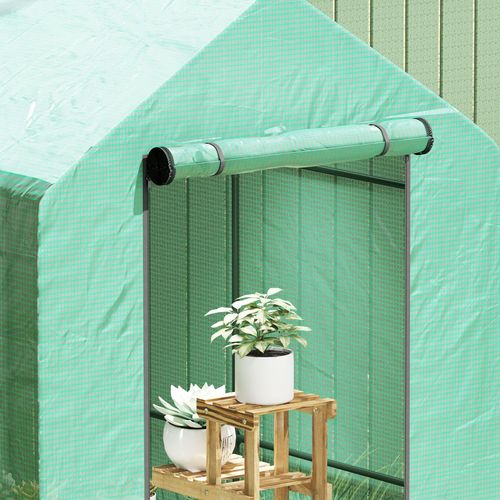 Outsunny Walk in Greenhouse w/Shelves Steeple Grow House 120 x 186 x 190 cm