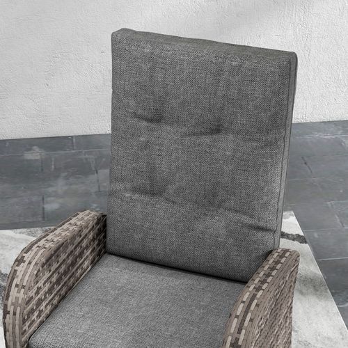 Outsunny 3 PCs Rattan Chaise Lounge Sofa Set w/ Cushion for Patio Yard Porch