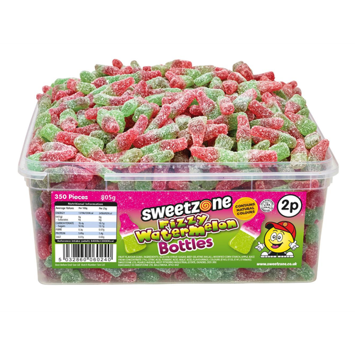 2p Watermelon Bottles 805g Tub Sweets