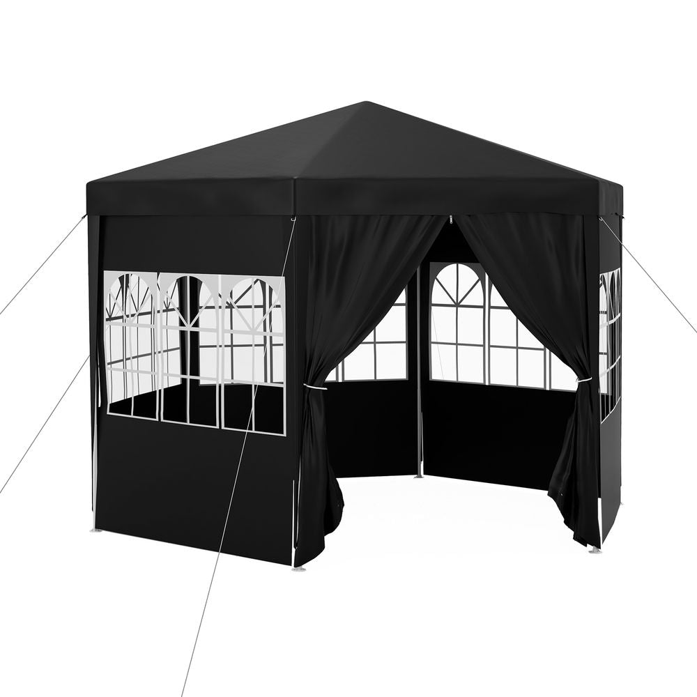 Premium Outdoor Gazebo Canopy - 3.9m Hexagon Party Tent, 6 Removable Side Walls