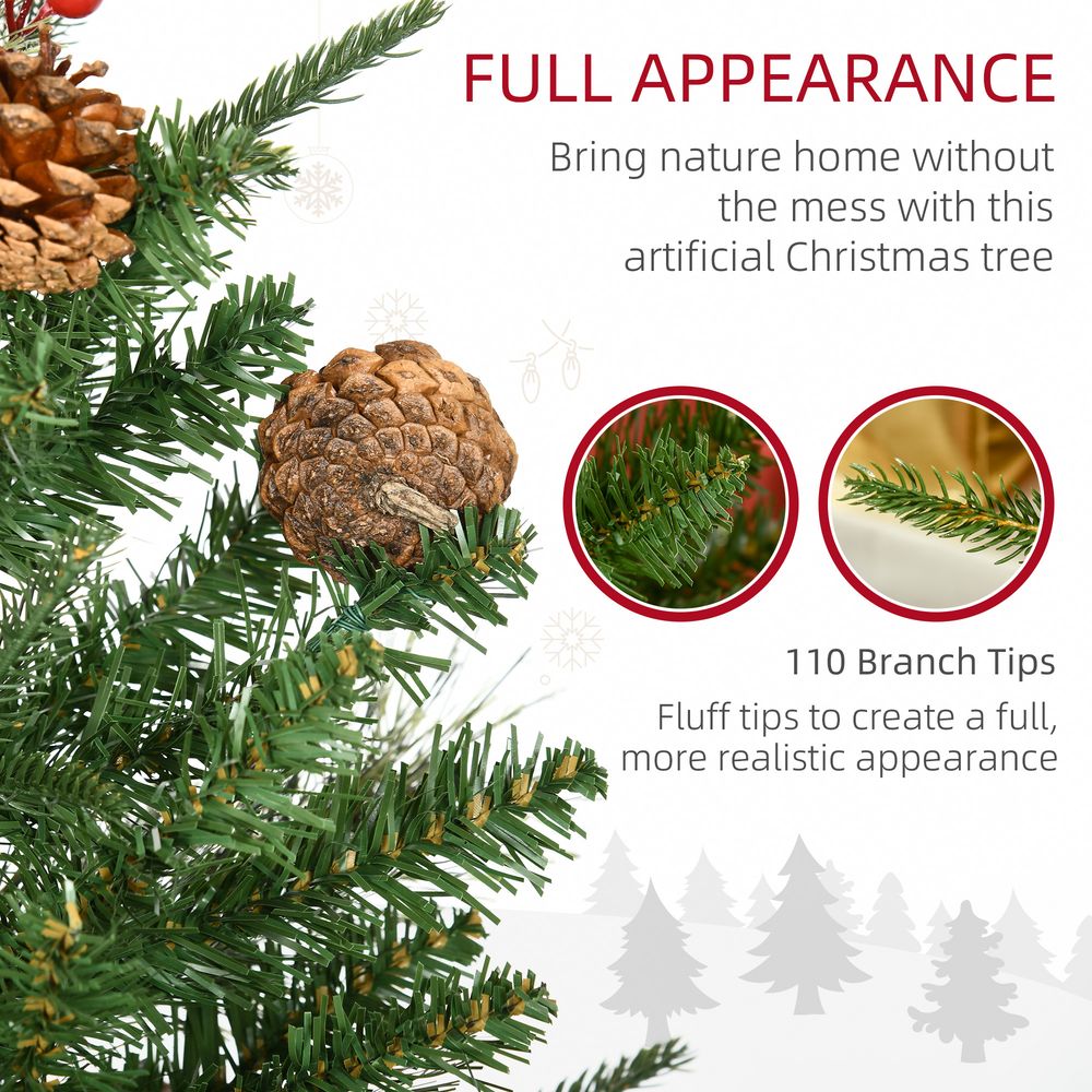 HOMCOM 2 Pieces Set 3Ft Artificial Christmas Trees: Double the Beauty, Decor
