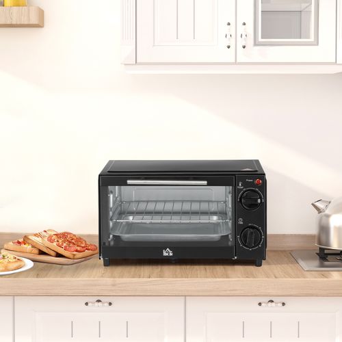 Mini Oven 9L Countertop Electric Grill Toaster Pizza 750W Timer Adjustable Black
