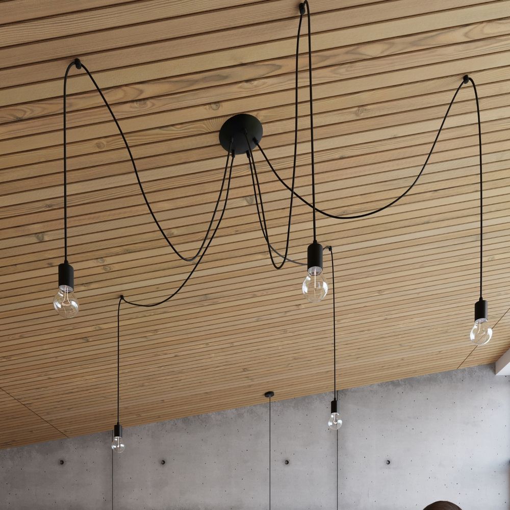 Pendant lamp fabric, steel Edison loft Design E27