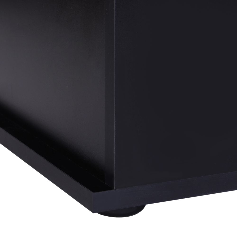 HOMCOM Wooden Storage Box Clothes Toy Chest Bench Seat Ottoman Bedding Blanket Trunk Container with Lid - Black