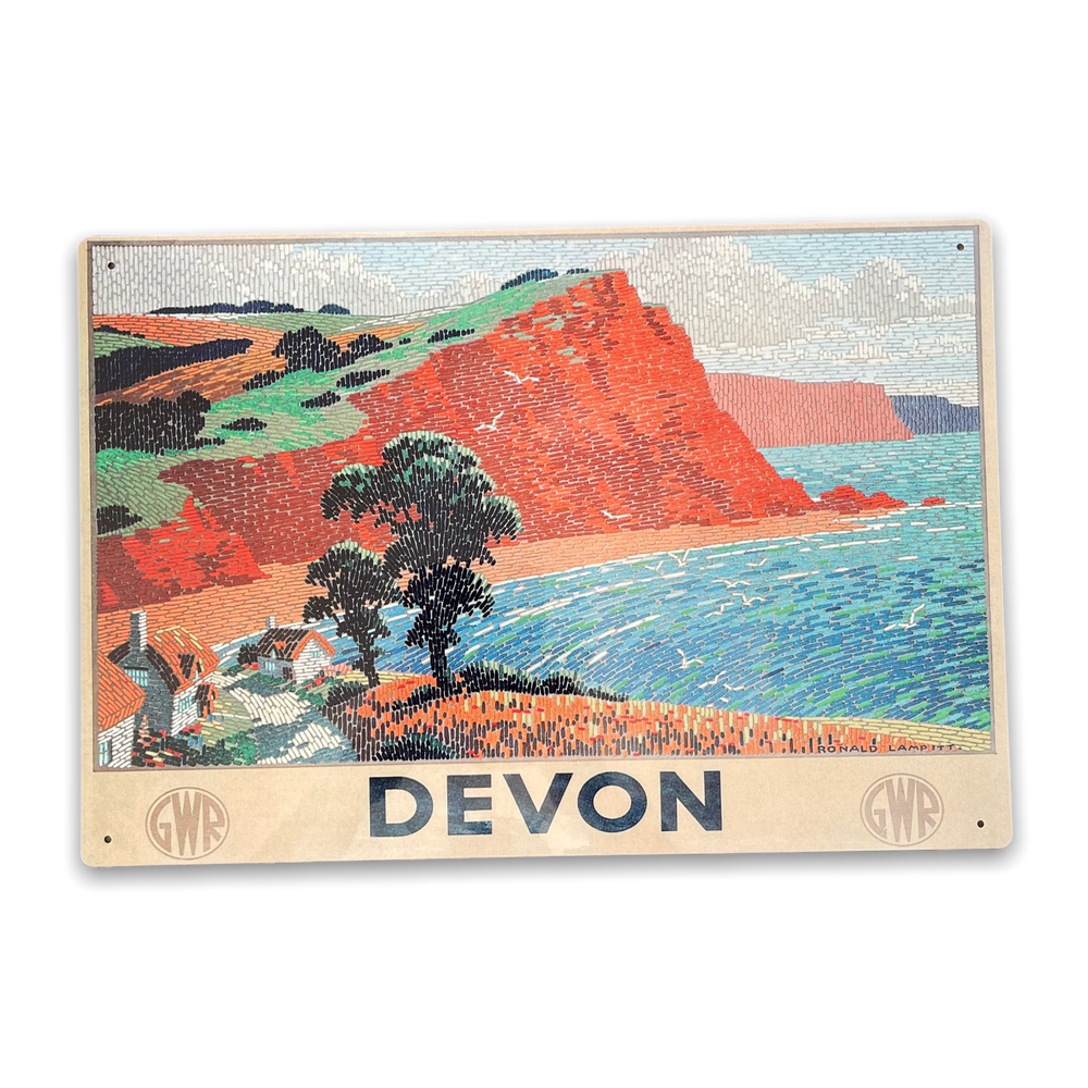 Authentic Vintage Metal Sign - Great Western Railway, Devon