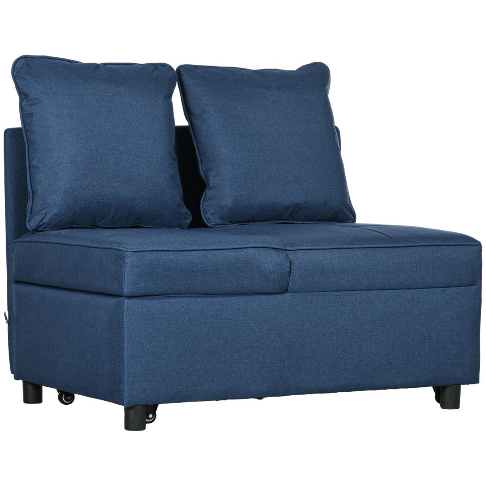 HOMCOM Folding Sleeper Sofa Bed Chair, Blue - Quality, Comfort, Versatility