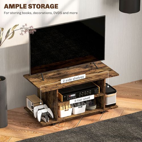 HOMCOM Modern TV Cabinet Stand Storage Shelves Table Mobile