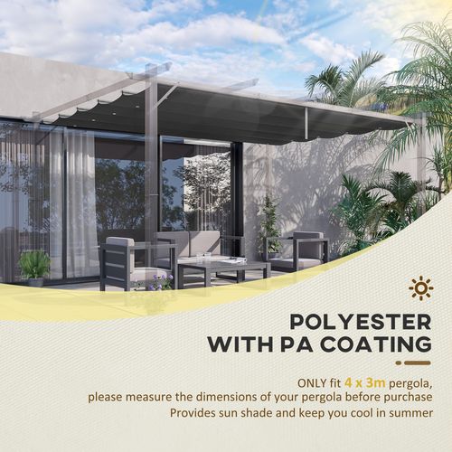 Outsunny Pergola Shade Cover Replacement Canopy for 4 x 3(m) Pergola, Grey