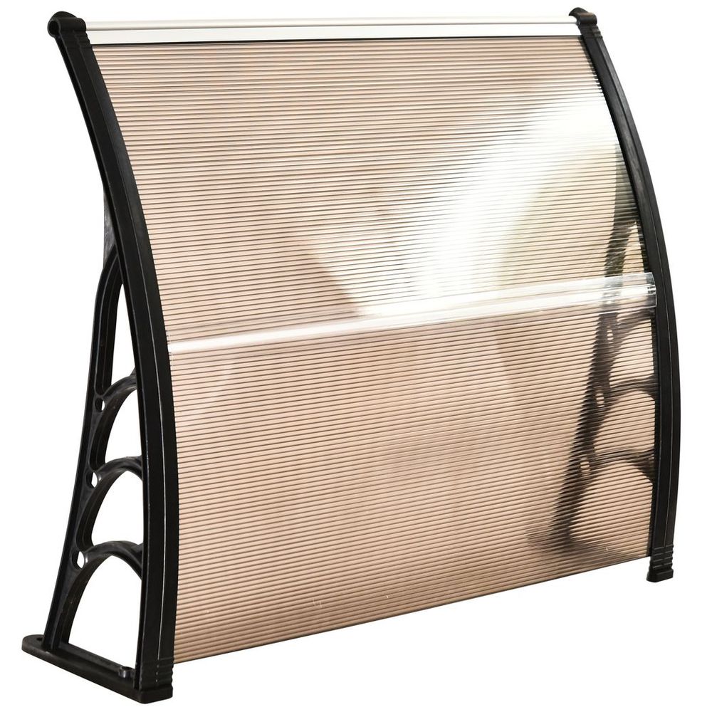 Outsunny Outdoor Window Door Canopy - UV & Water Resistant Awning - Brown