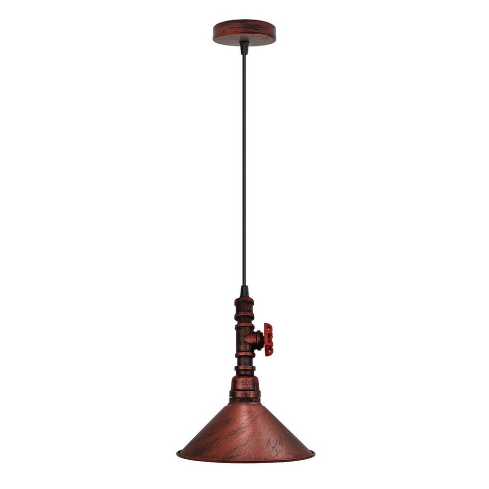 Vintage industrial  ceiling pendent light 22cm metal shade E2 adjustable cable