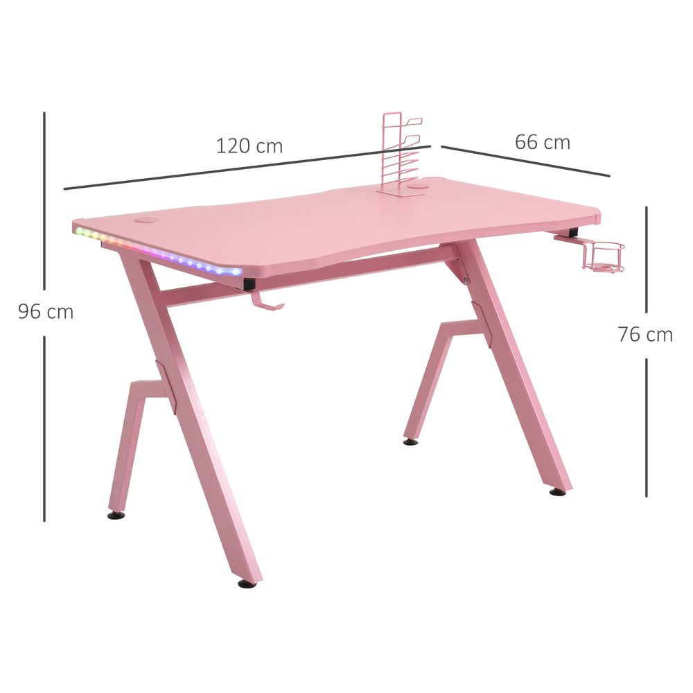 Ultimate Gaming Desk: RGB LED, Spacious Desktop, Ergonomic Design, Storage - High Performance!