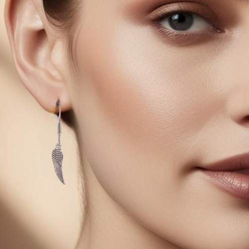 Angel Feather Drop Earrings - Thinking Of You Gift