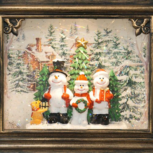 HOMCOM Christmas Snow Globe with Lights and Music for Party, Bronze Tone