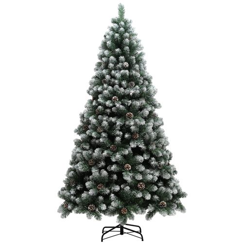 HOMCOM 5ft Artificial Pine Christmas Tree with Pinecones, Steel Base