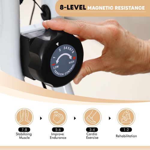SPORTNOW Folding Exercise Bike with Heart-Rate Sensor for Home Use