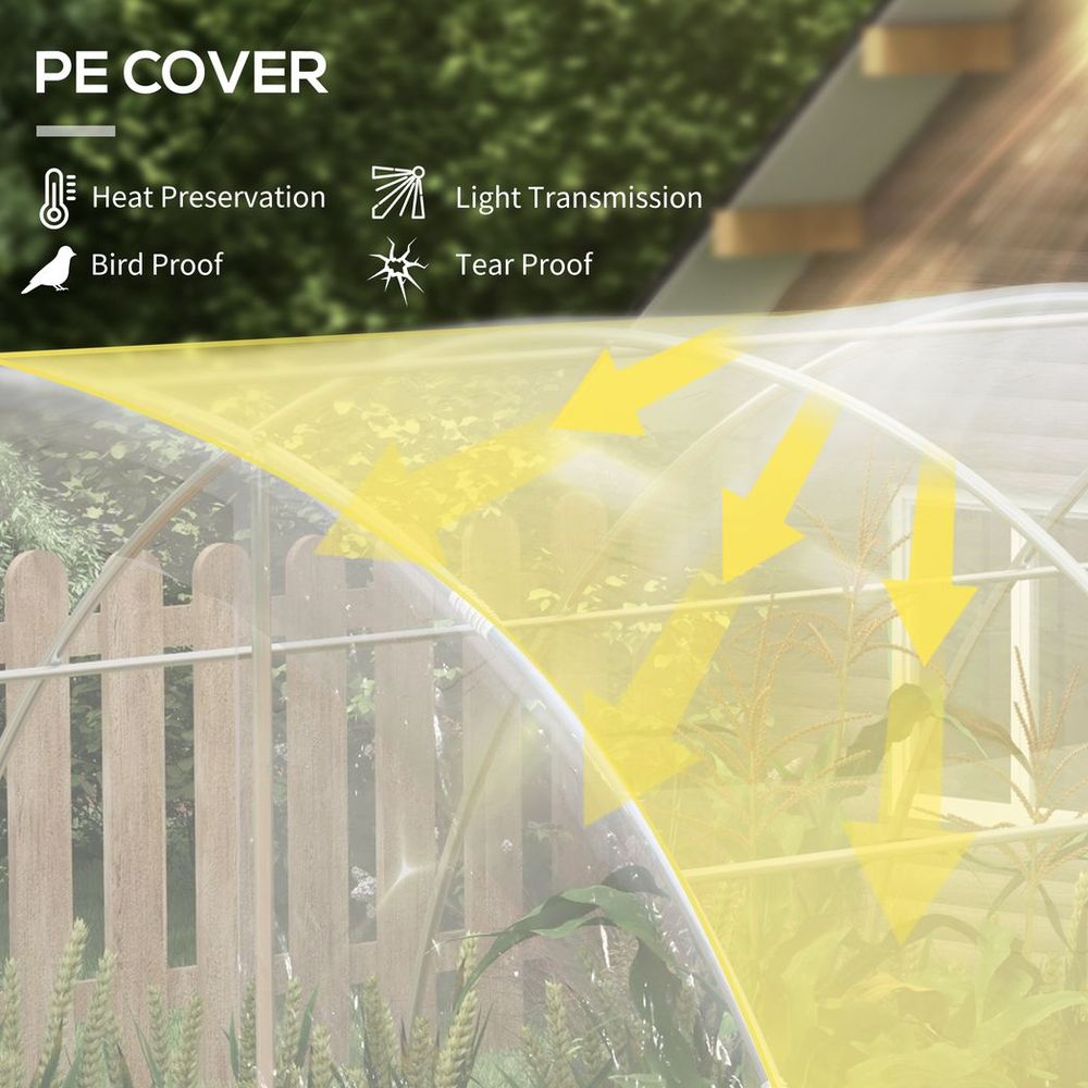 Premium Outsunny Greenhouse: 4x3m, Galvanised Steel Frame, Quality Door