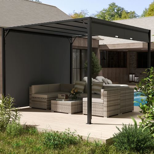 Outsunny 3 x 3(m) Pergola Metal Gazebo Outdoor Sun Shade Shelter Canopy