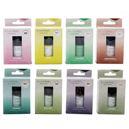 Pack of 8 x 10ml Essentials Aromatherapy Oil
