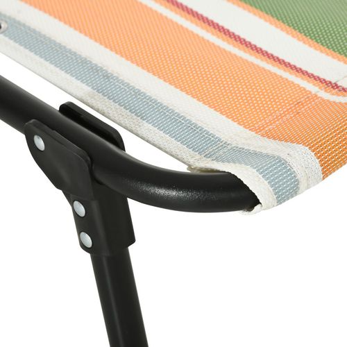 Outsunny Folding Beach Chair Chaise Lounge 4 Adjustable Positions, Multicolored