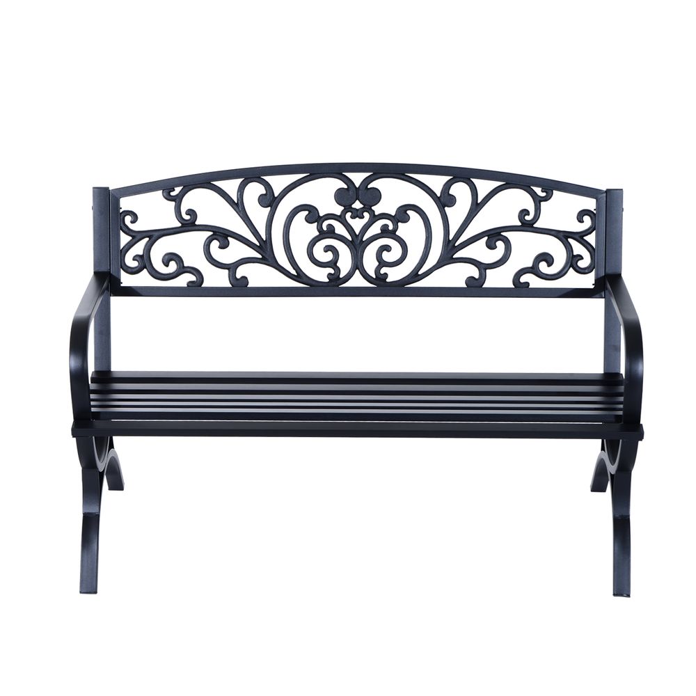 Garden Bench, Steel Black