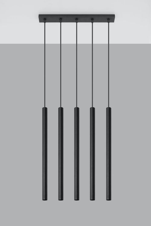 Pendant lamp PASTELO 5 Black Round Tube Shape Spot Modern Loft Design LED G9