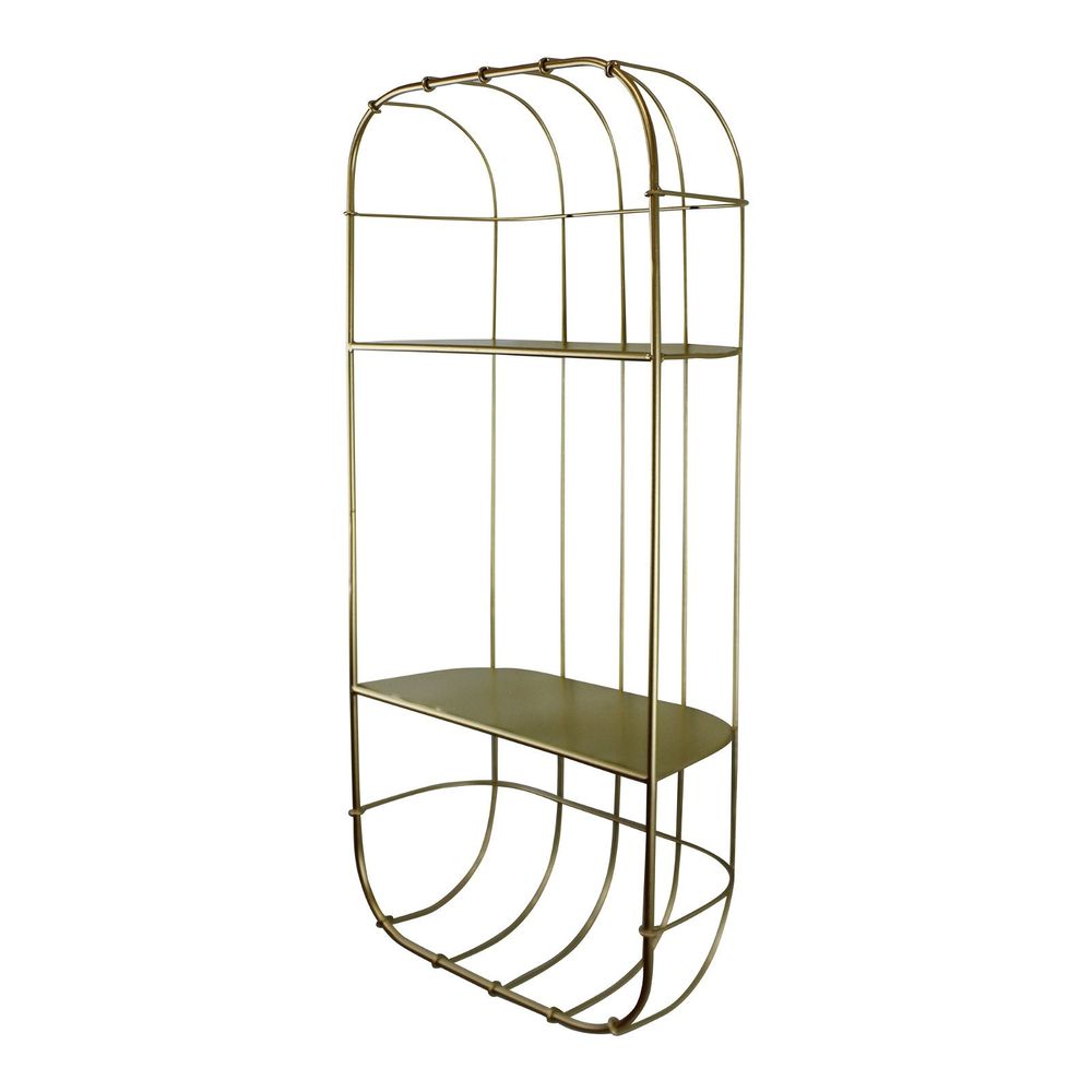 Premium Gold Metal Double Storage Shelf - High-Quality Design - 17 x 77 x 36cm