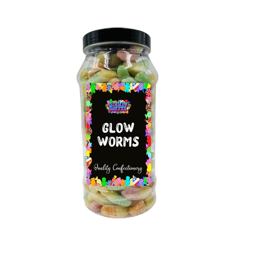 Fizzy Glow Worms Retro Sweets Gift Jar - 650g