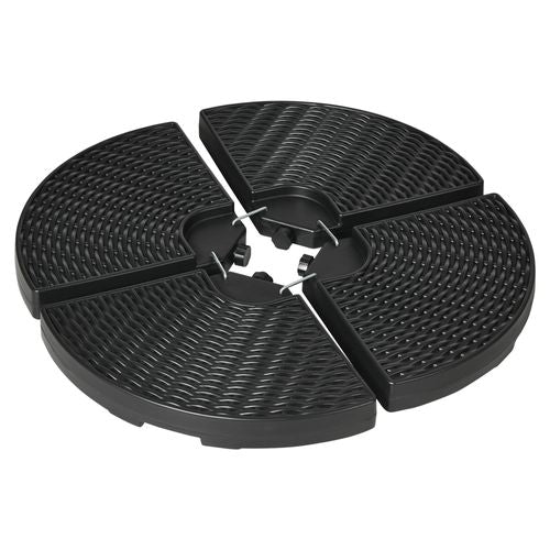 Outsunny 4PCs Parasol Bases Umbrella Weights w/ Handles for Garden Patio, Black